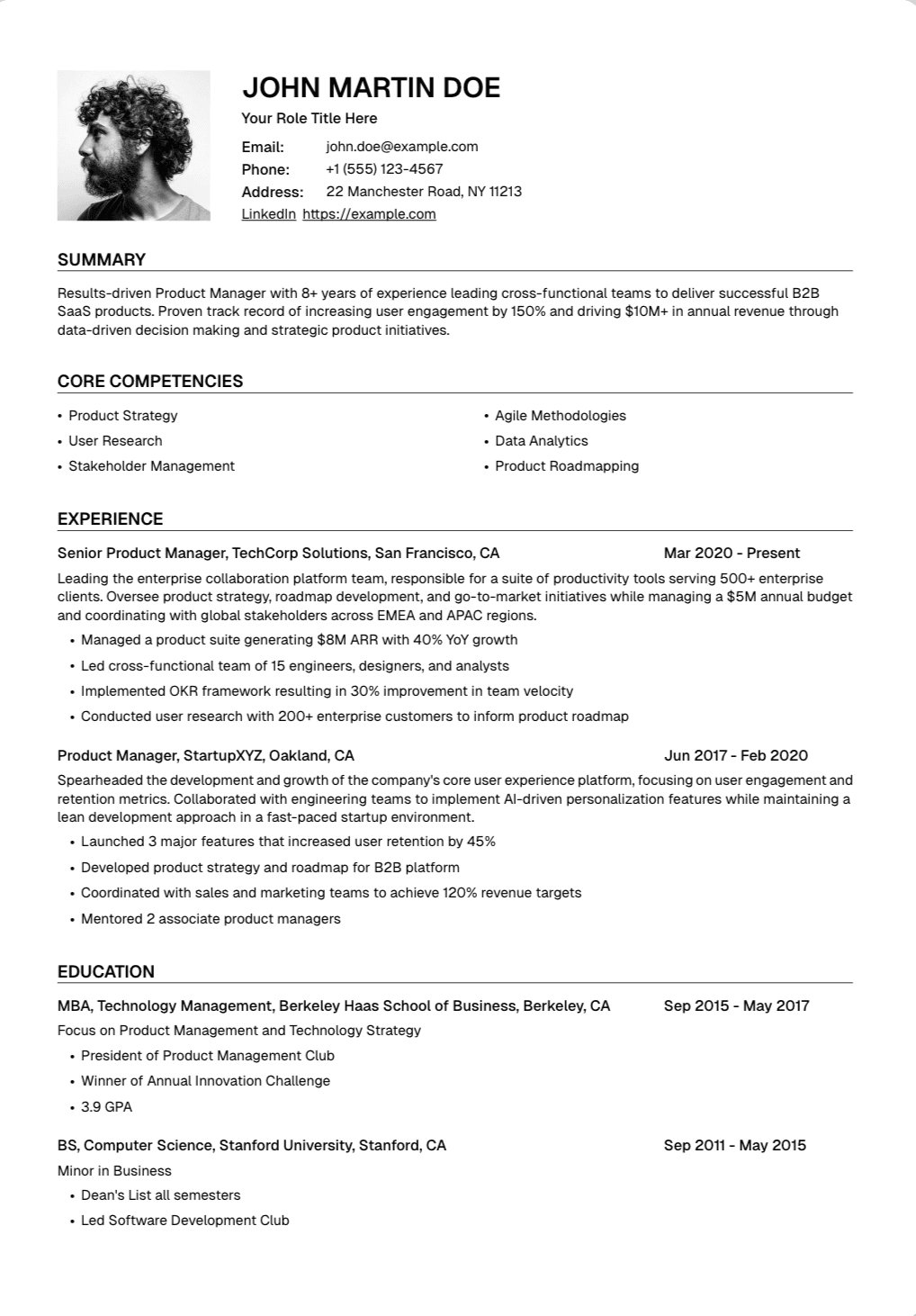 🏥 Healthcare Administrator Resume Template Example