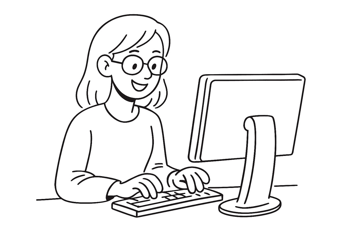 Drawing of a happy user