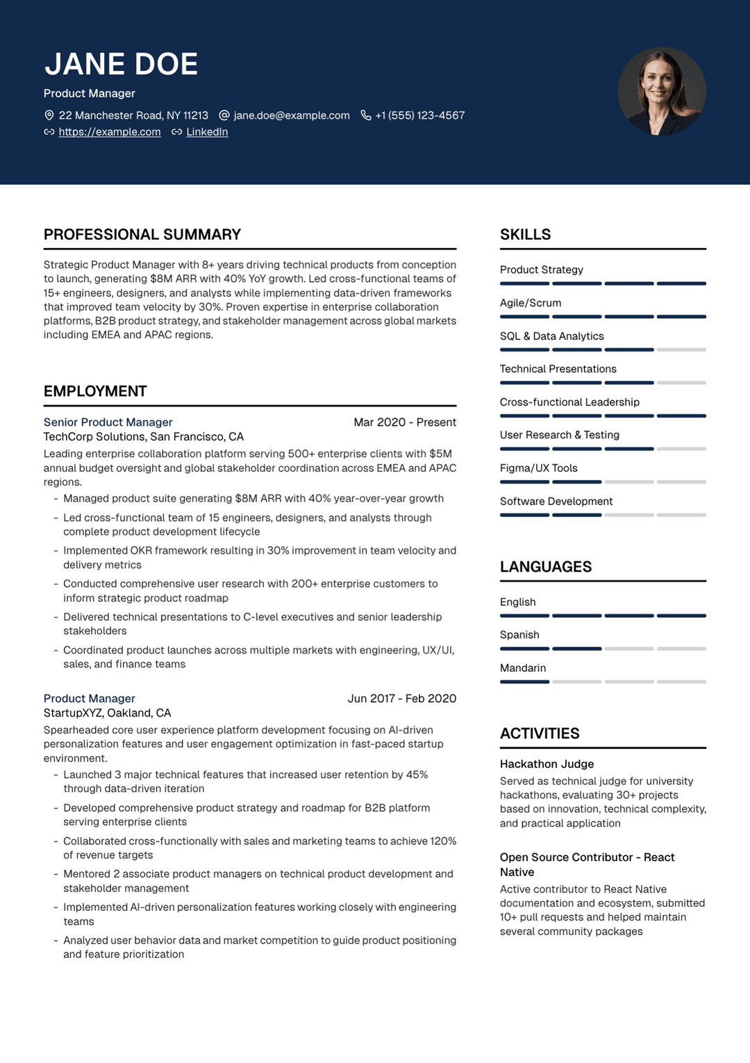CV esempio