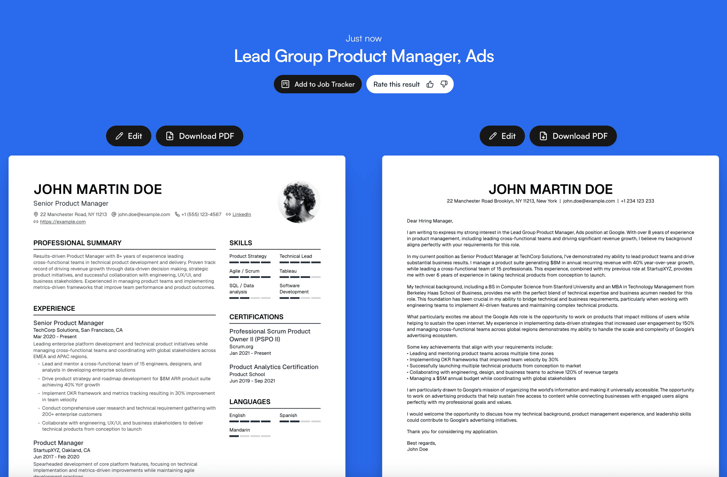 Skills matched to the job