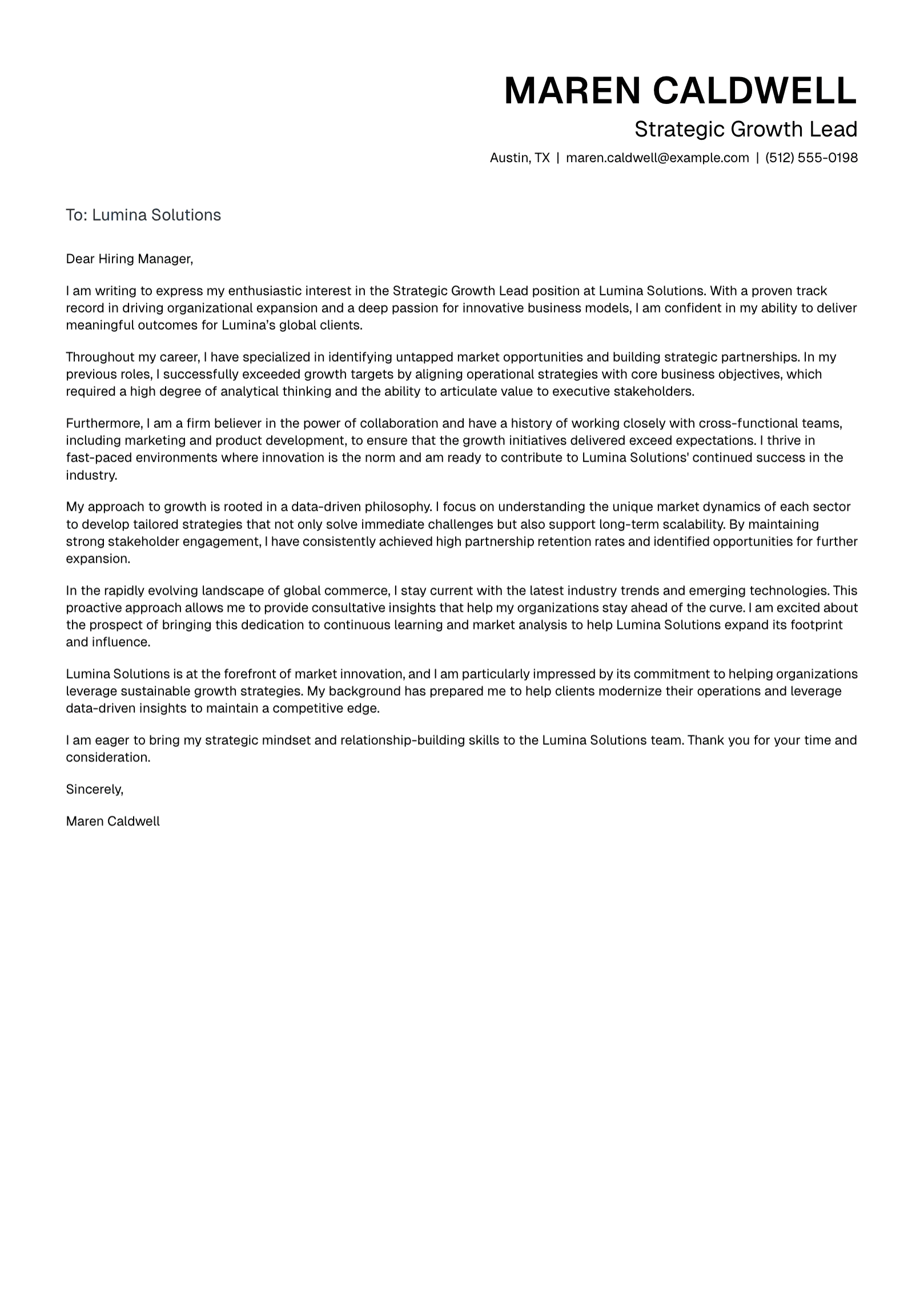 Atlas cover letter example