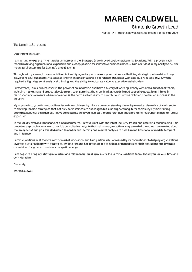 Cover letter