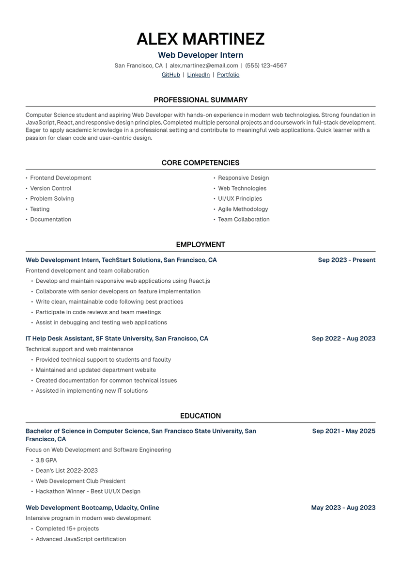 Meridian resume template