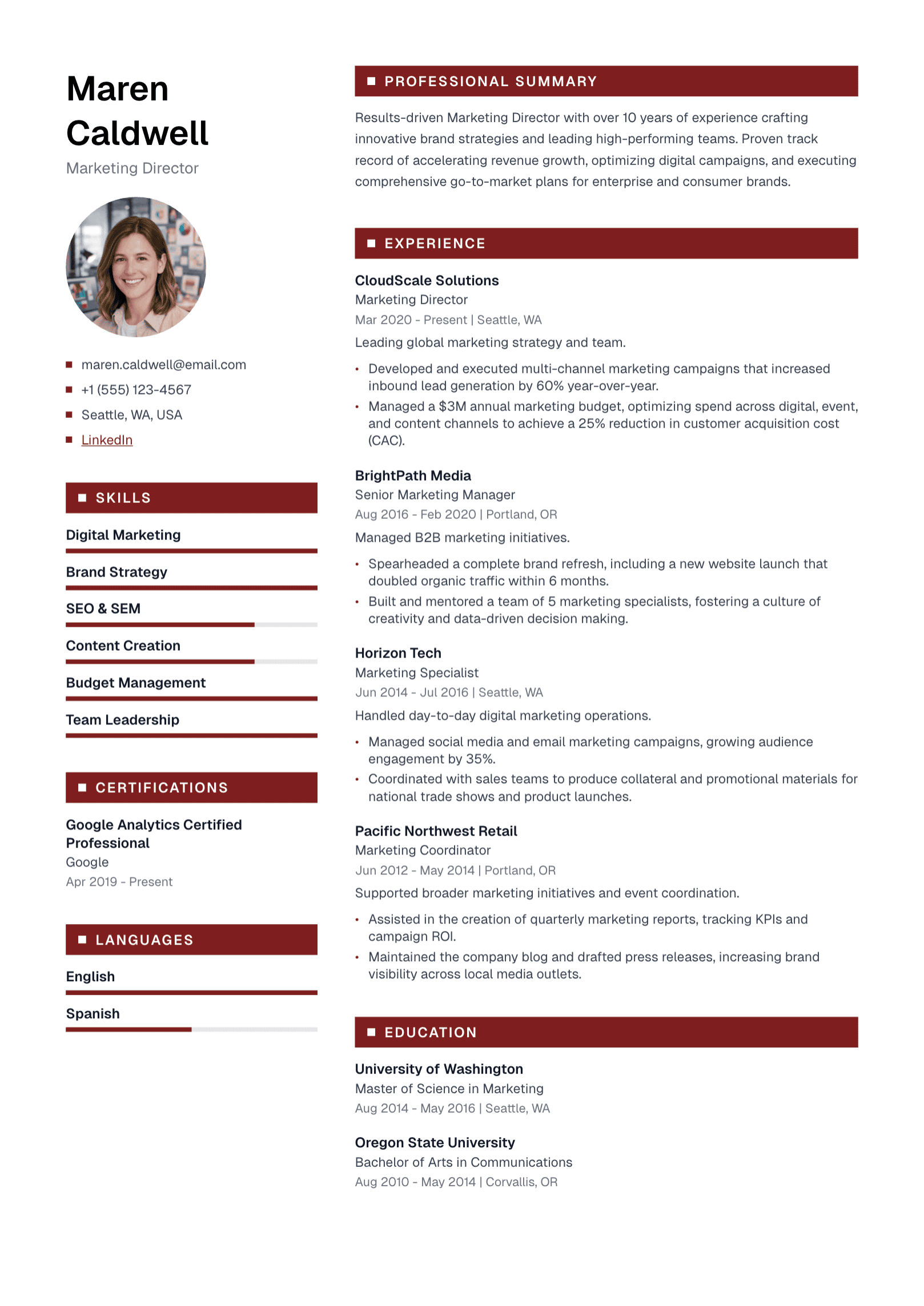 Herald template example