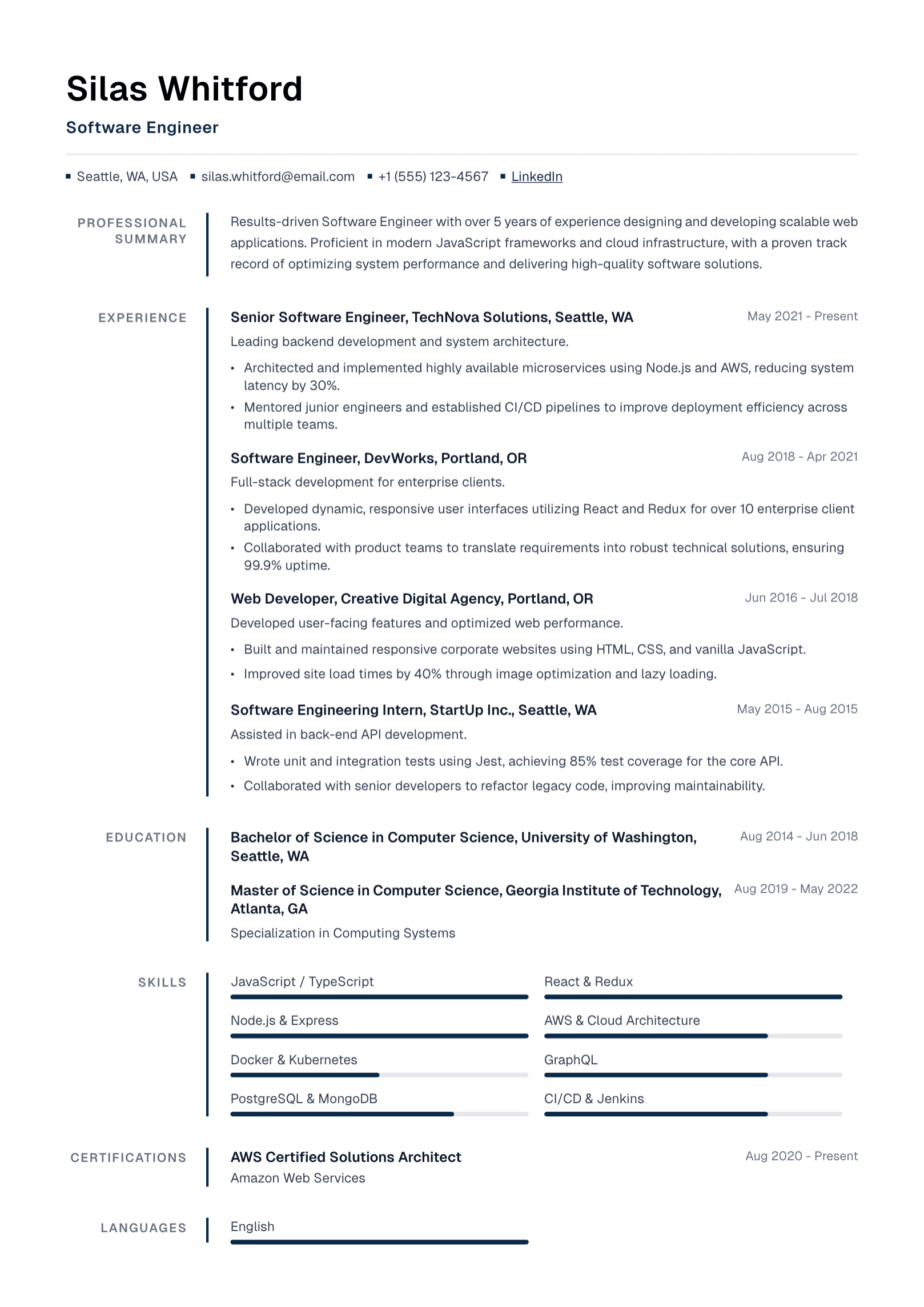 AI-tailored resume example
