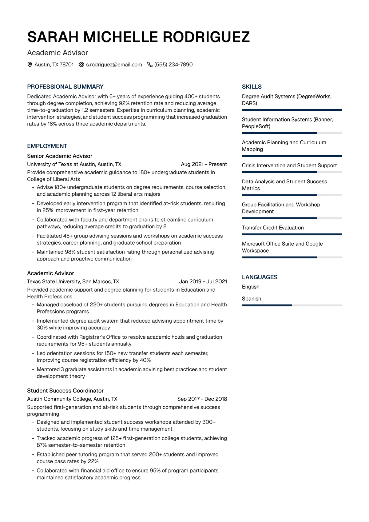Academic Advisor