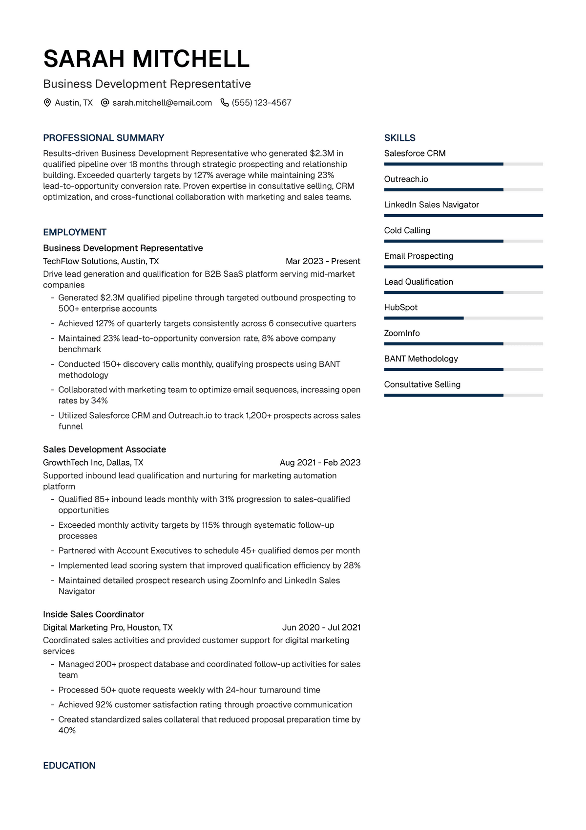 Business Development Representative