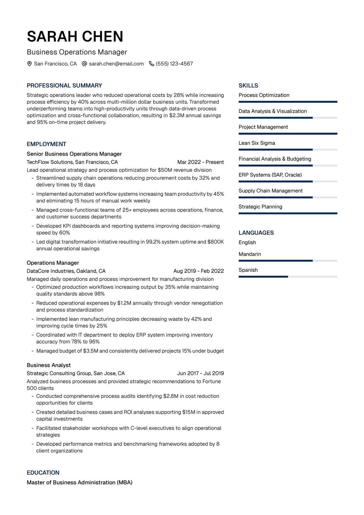 Business Operations Manager