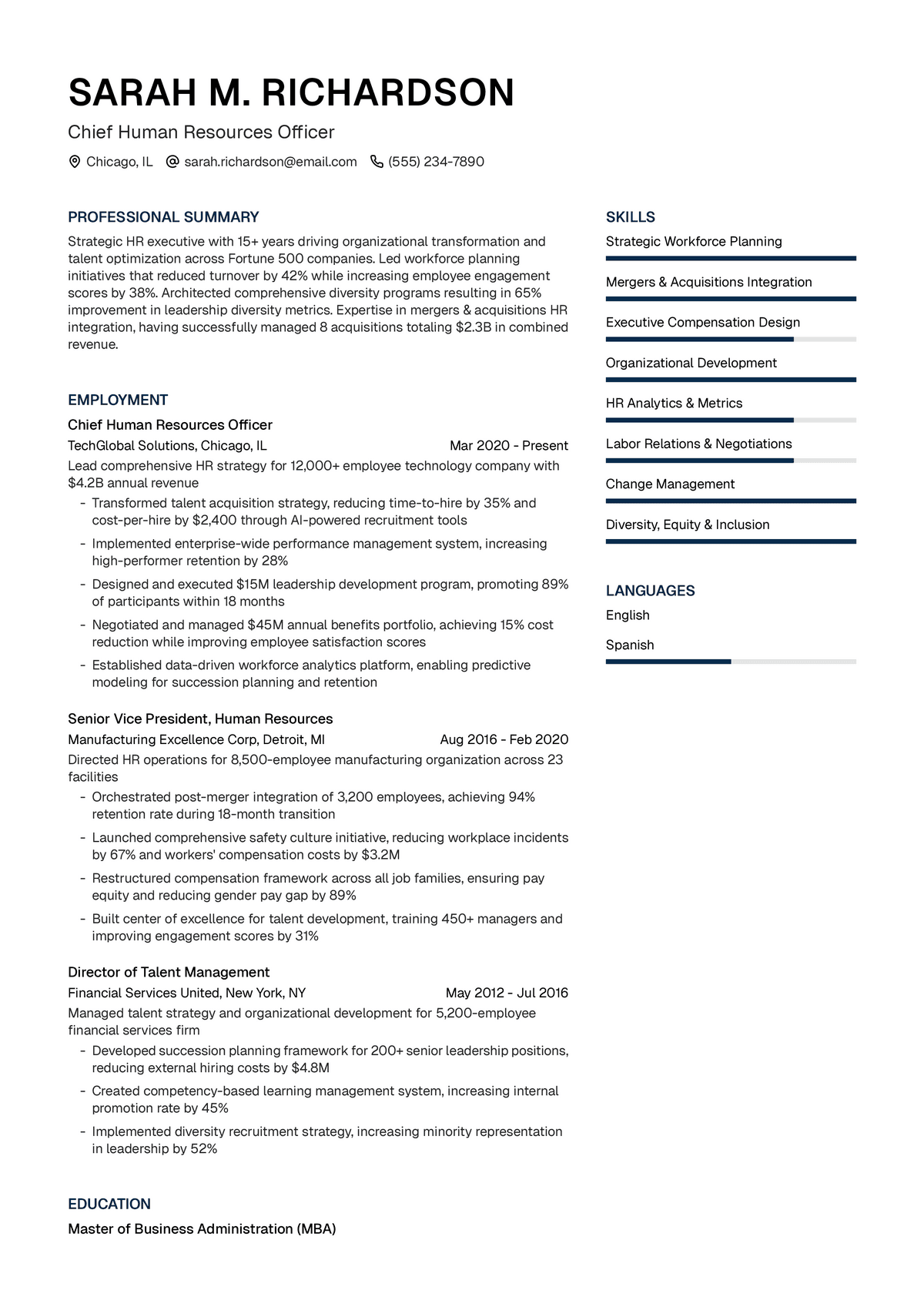 Chief Human Resources Officer