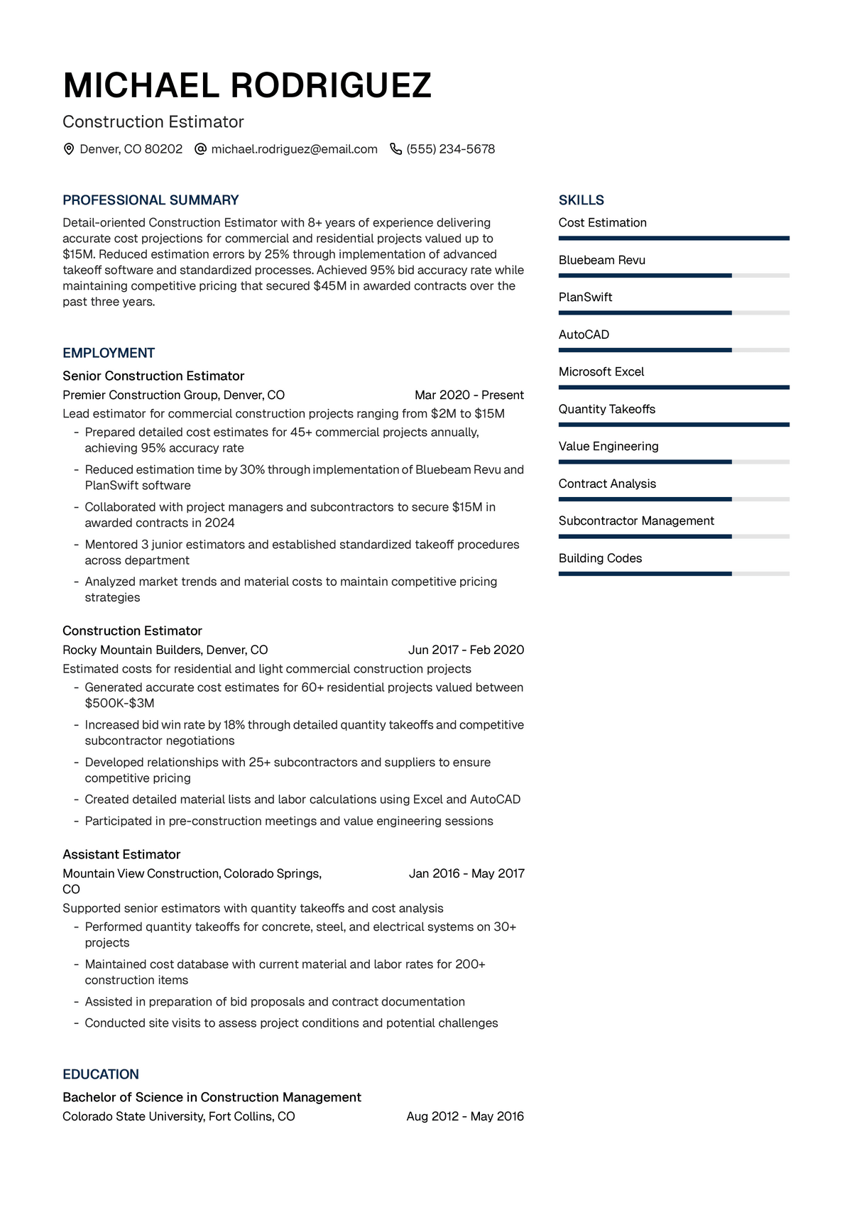 Construction Estimator