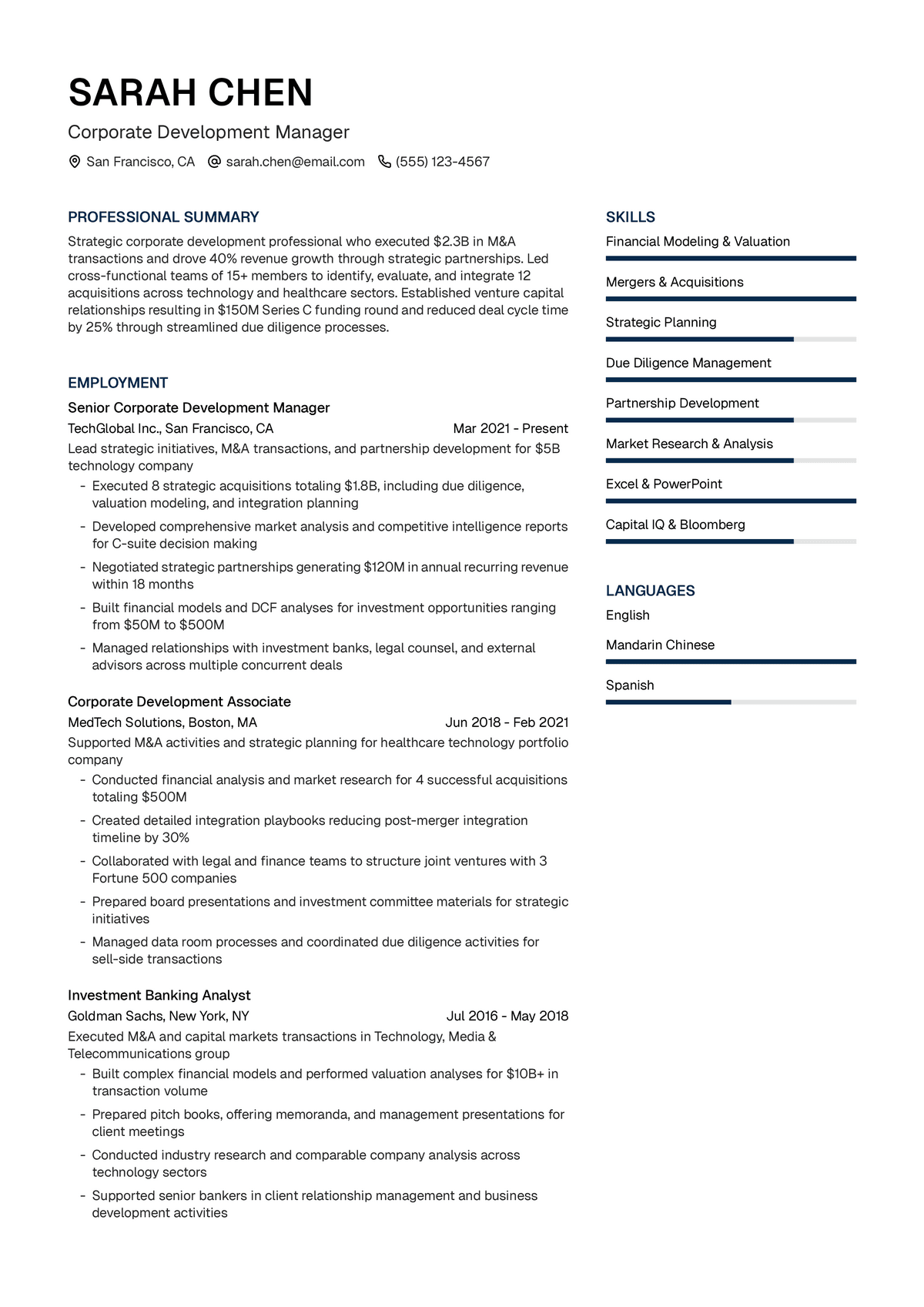 Corporate Development Manager