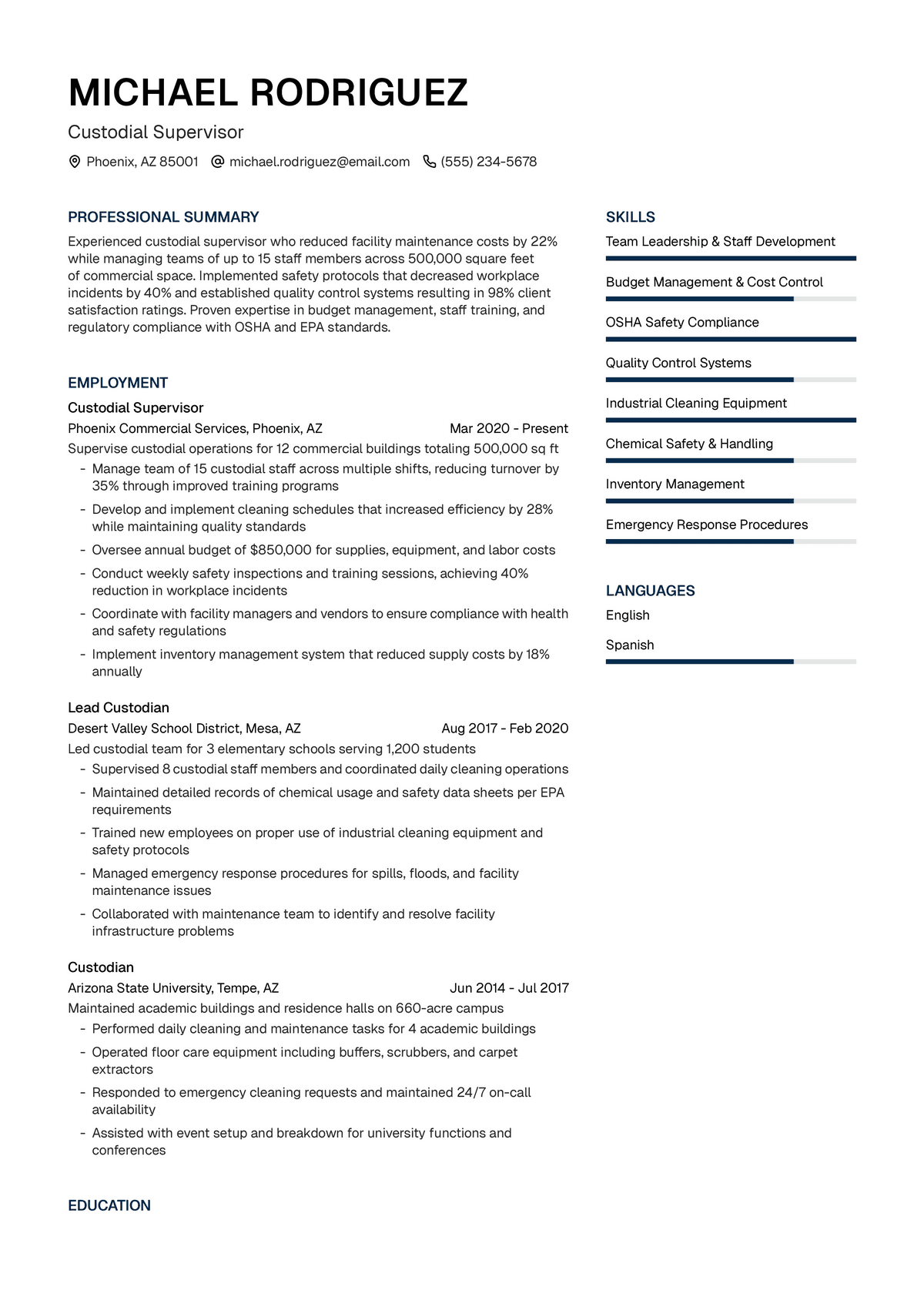 Custodial Supervisor