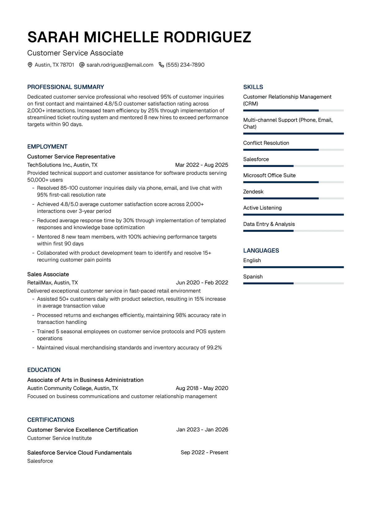 Customer Service Associate