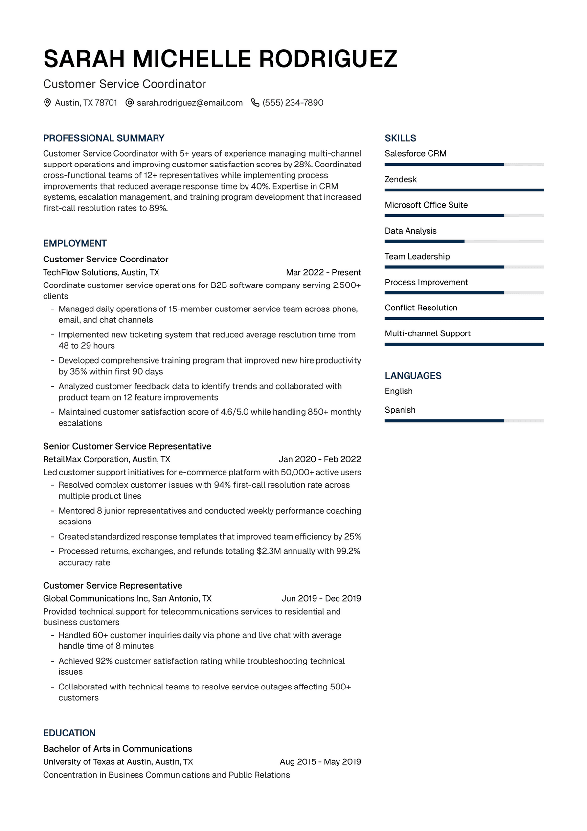 Customer Service Coordinator