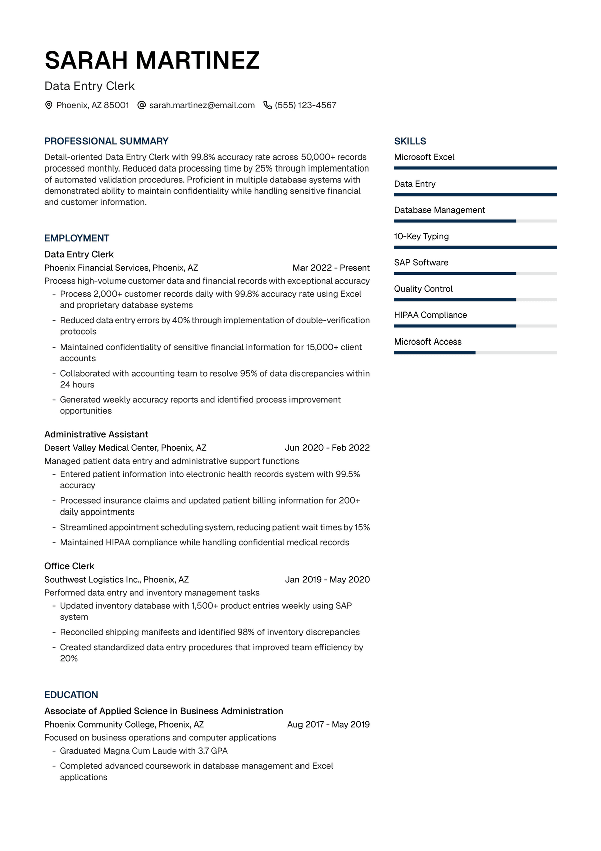Data Entry Clerk