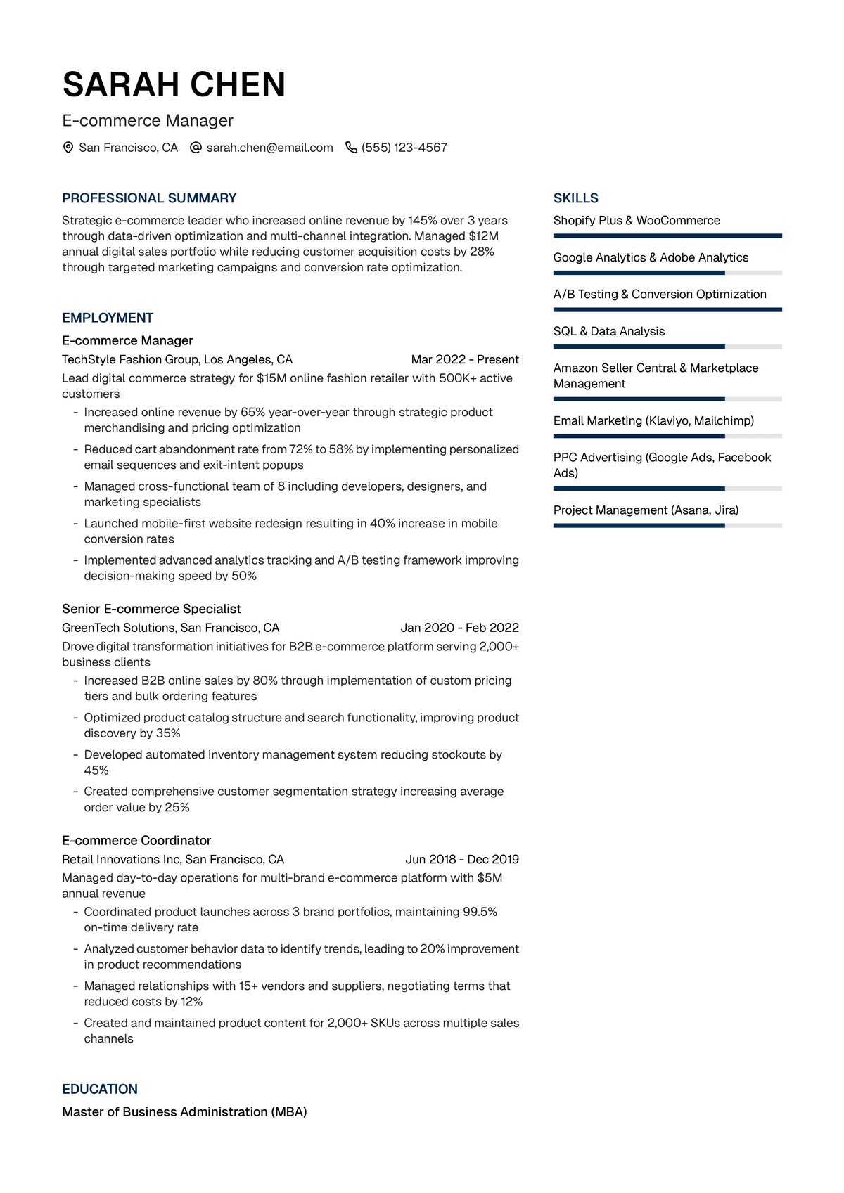 E-commerce Manager