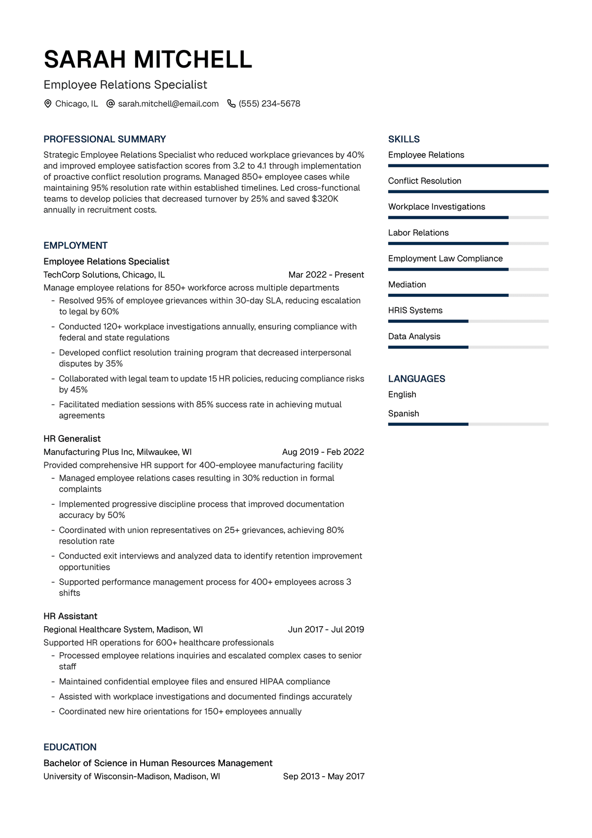 Employee Relations Specialist