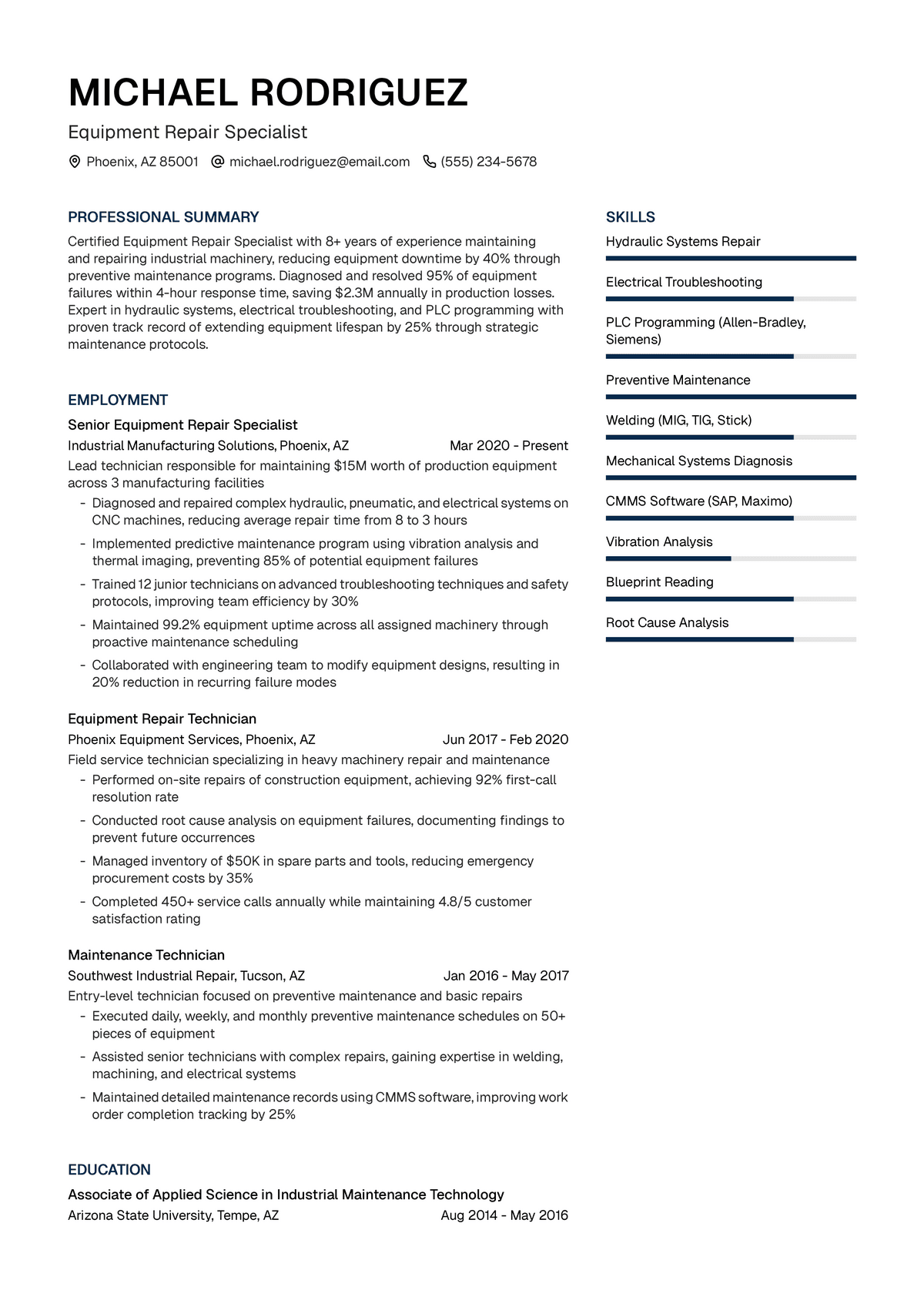 Equipment Repair Specialist