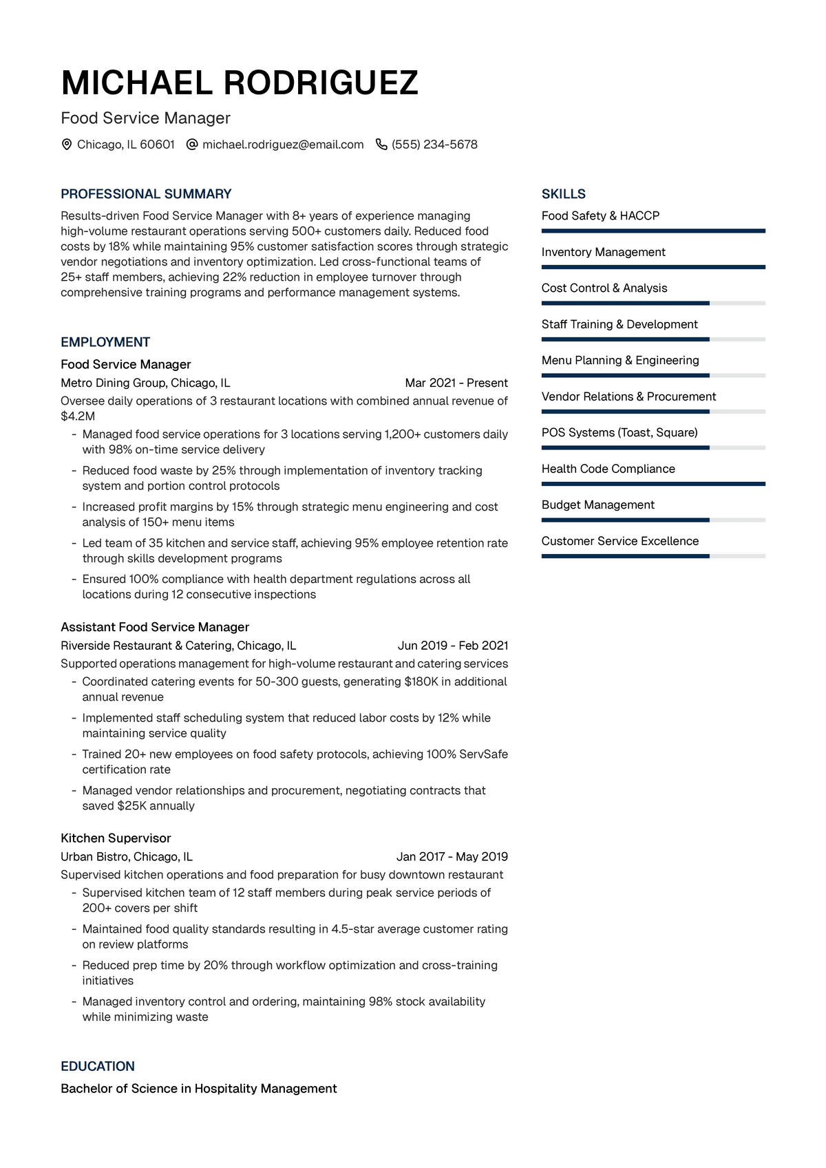 Food Service Manager