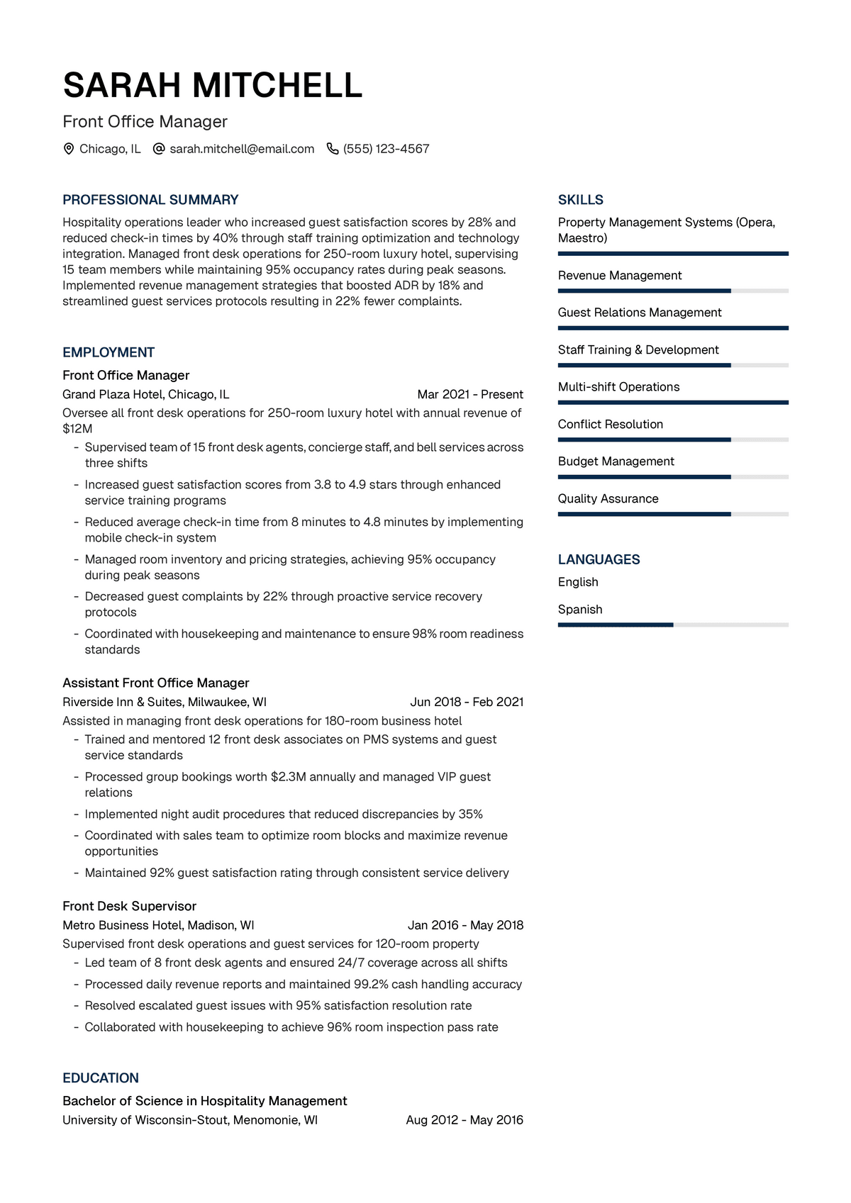 Front Office Manager