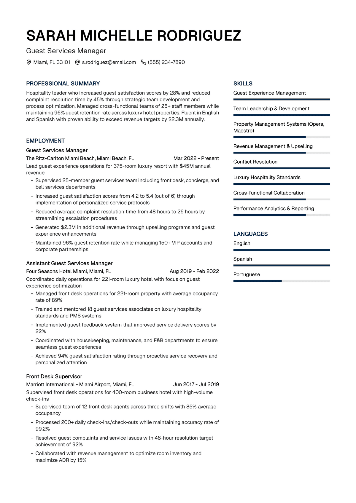 Guest Services Manager