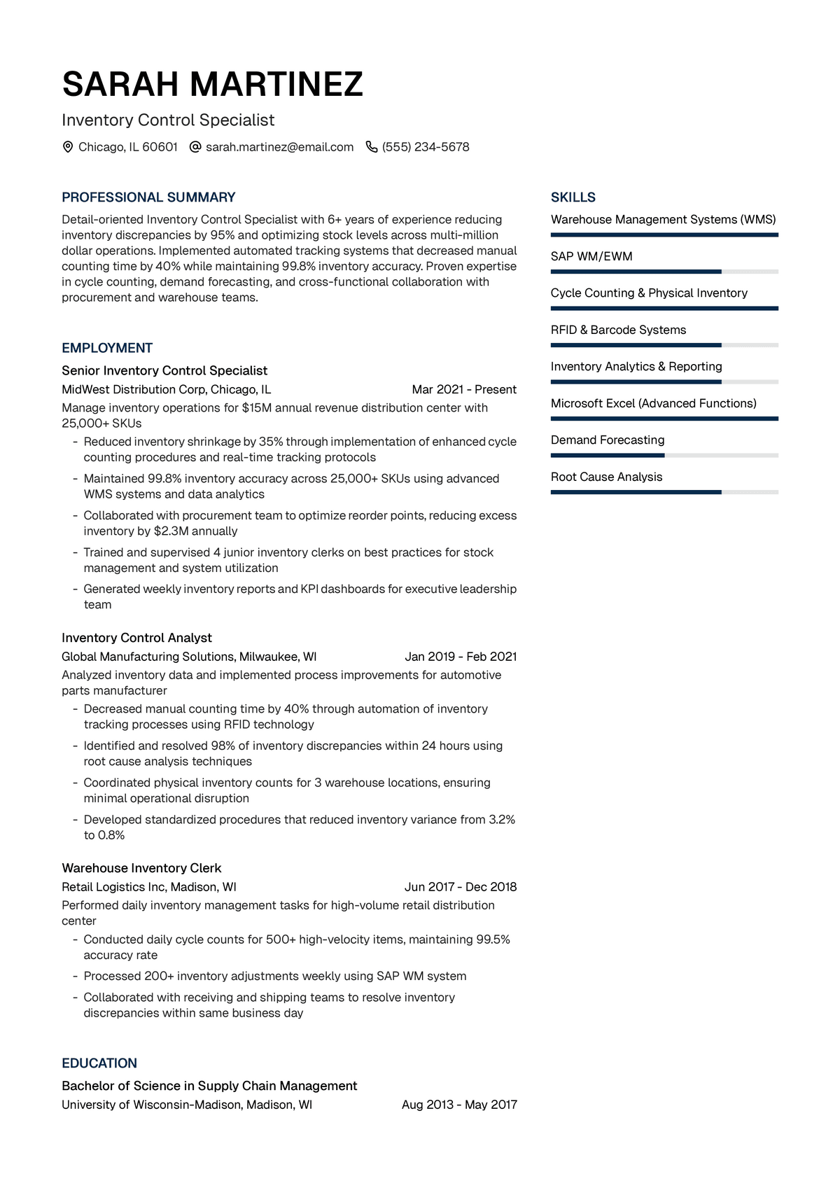 Inventory Control Specialist