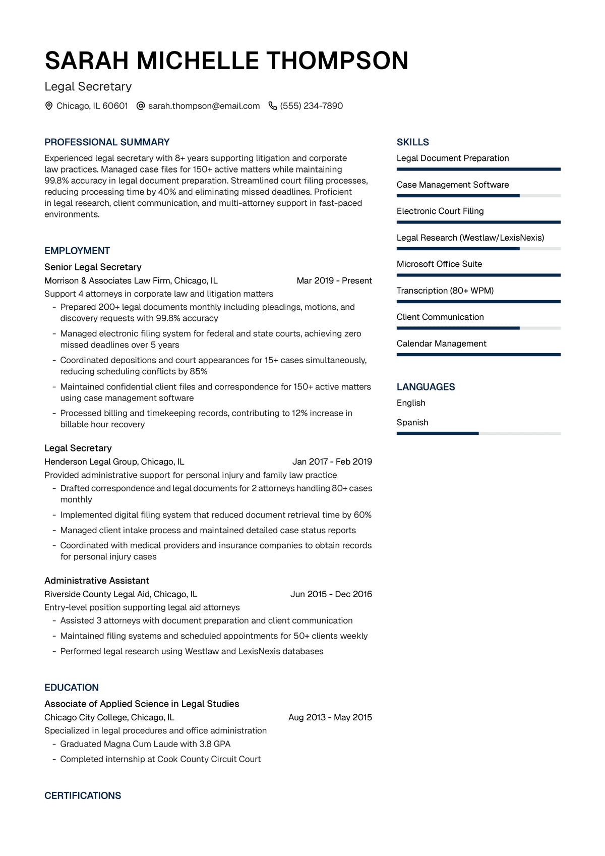 Legal Secretary
