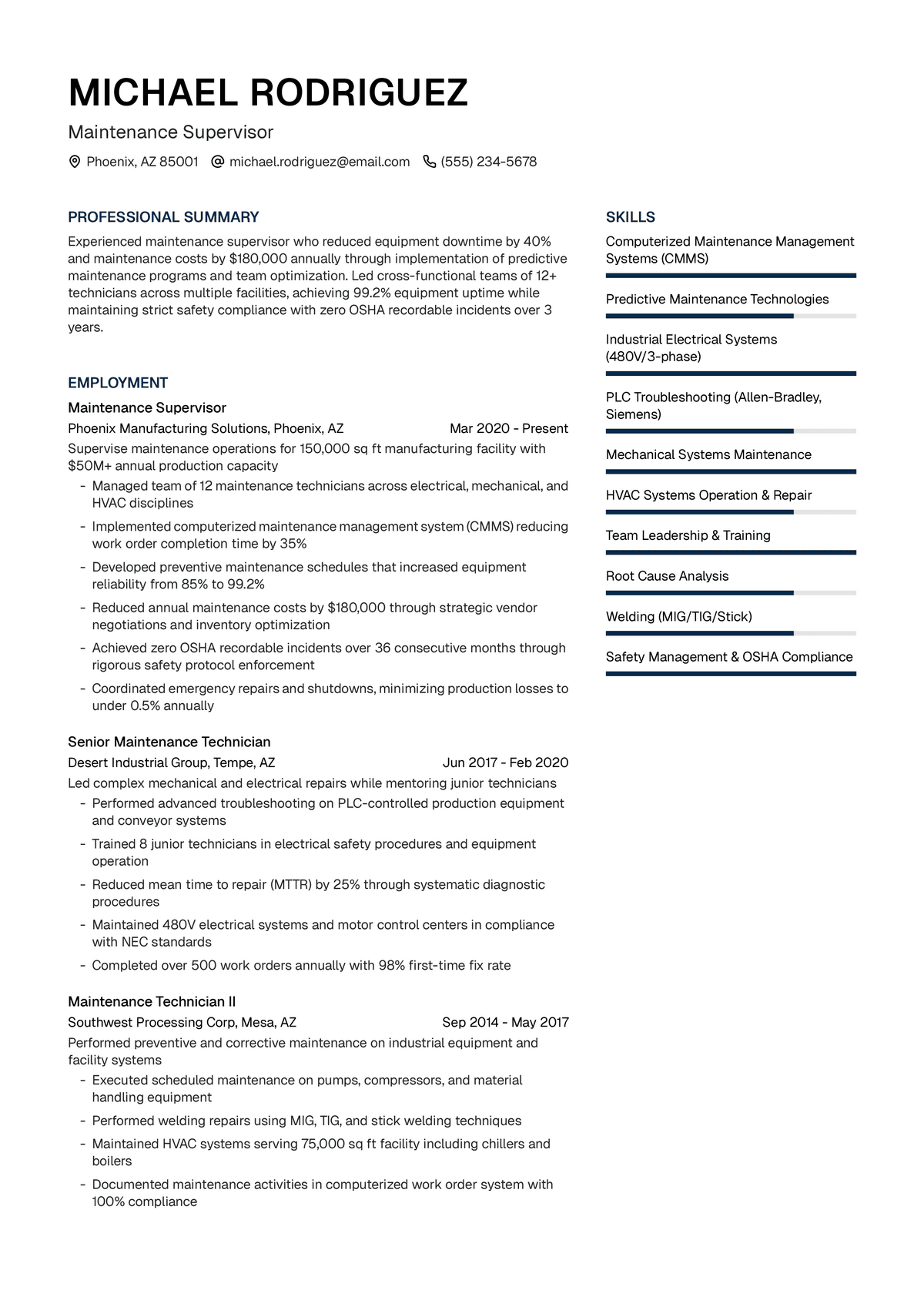 Maintenance Supervisor