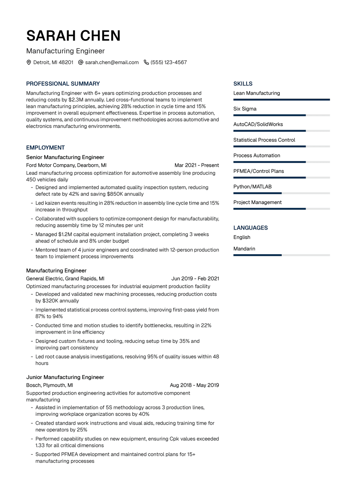 Manufacturing Engineer