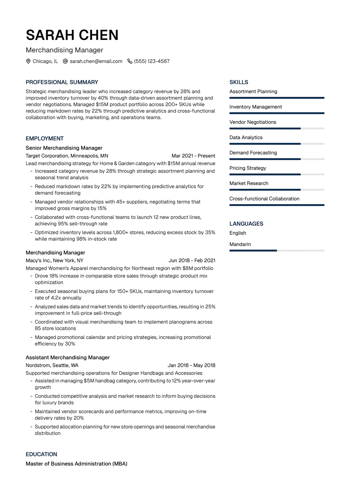 Merchandising Manager
