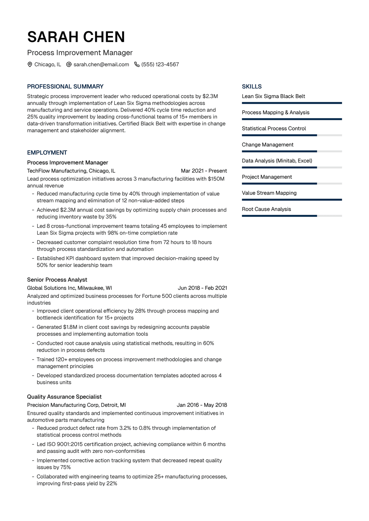 Process Improvement Manager
