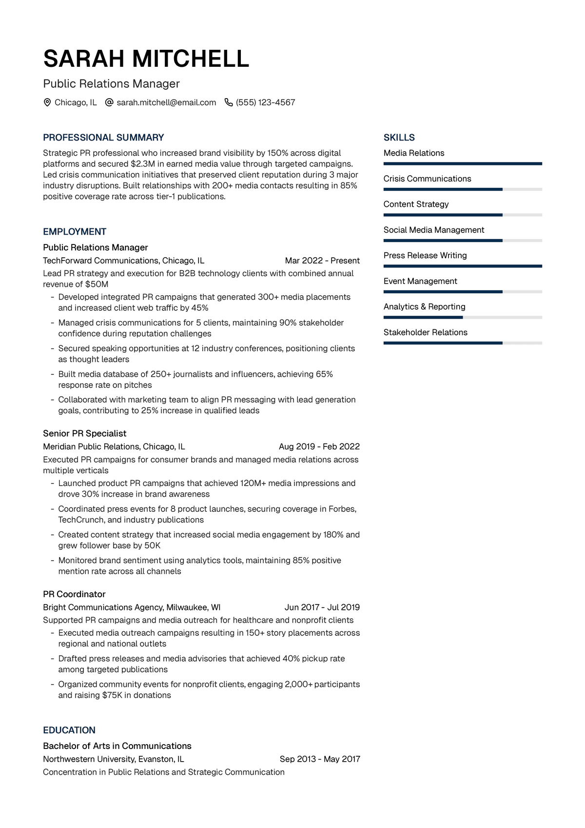 Public Relations Manager