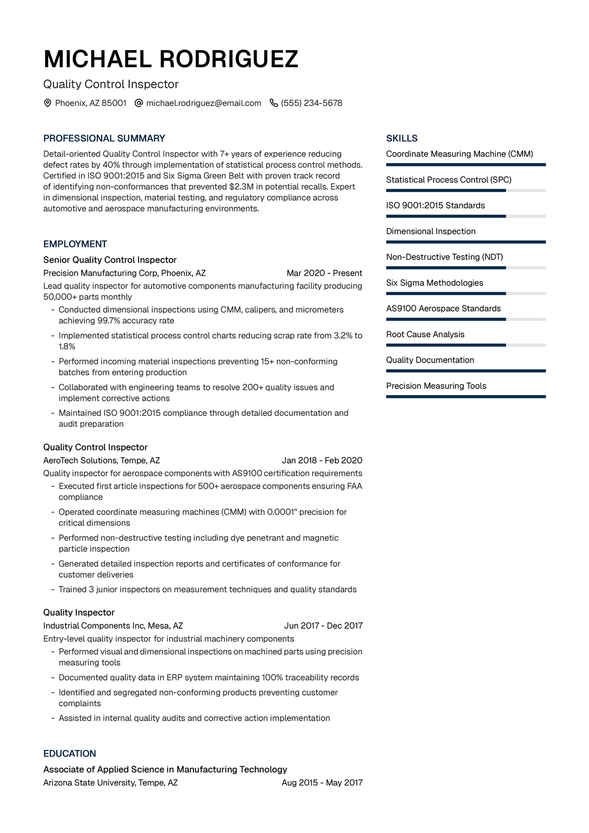 Quality Control Inspector