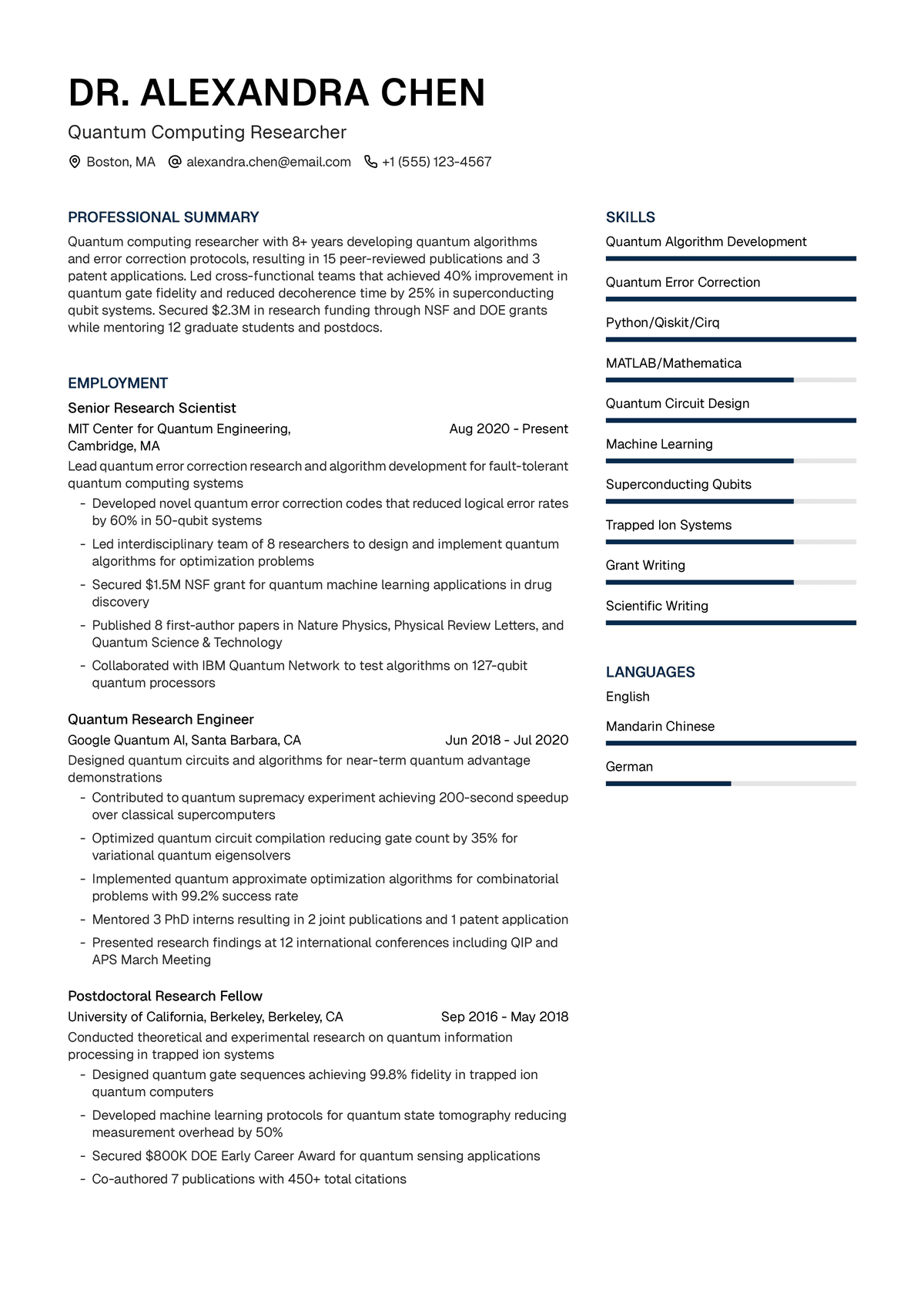 Quantum Computing Researcher