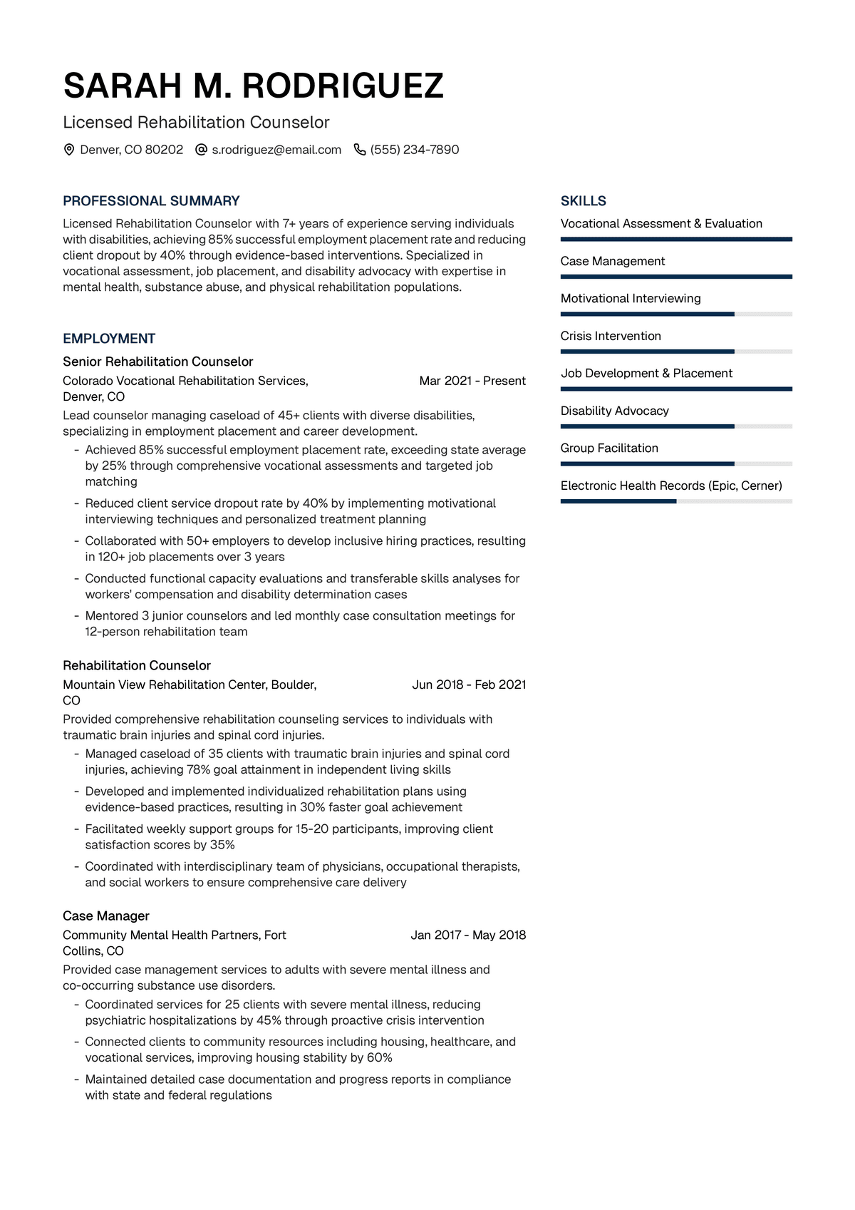 Rehabilitation Counselor