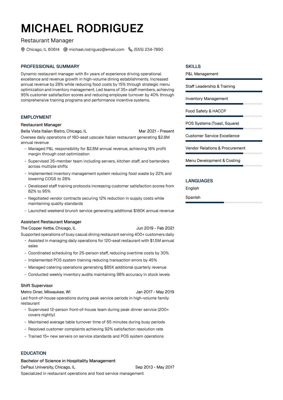 Restaurant Manager
