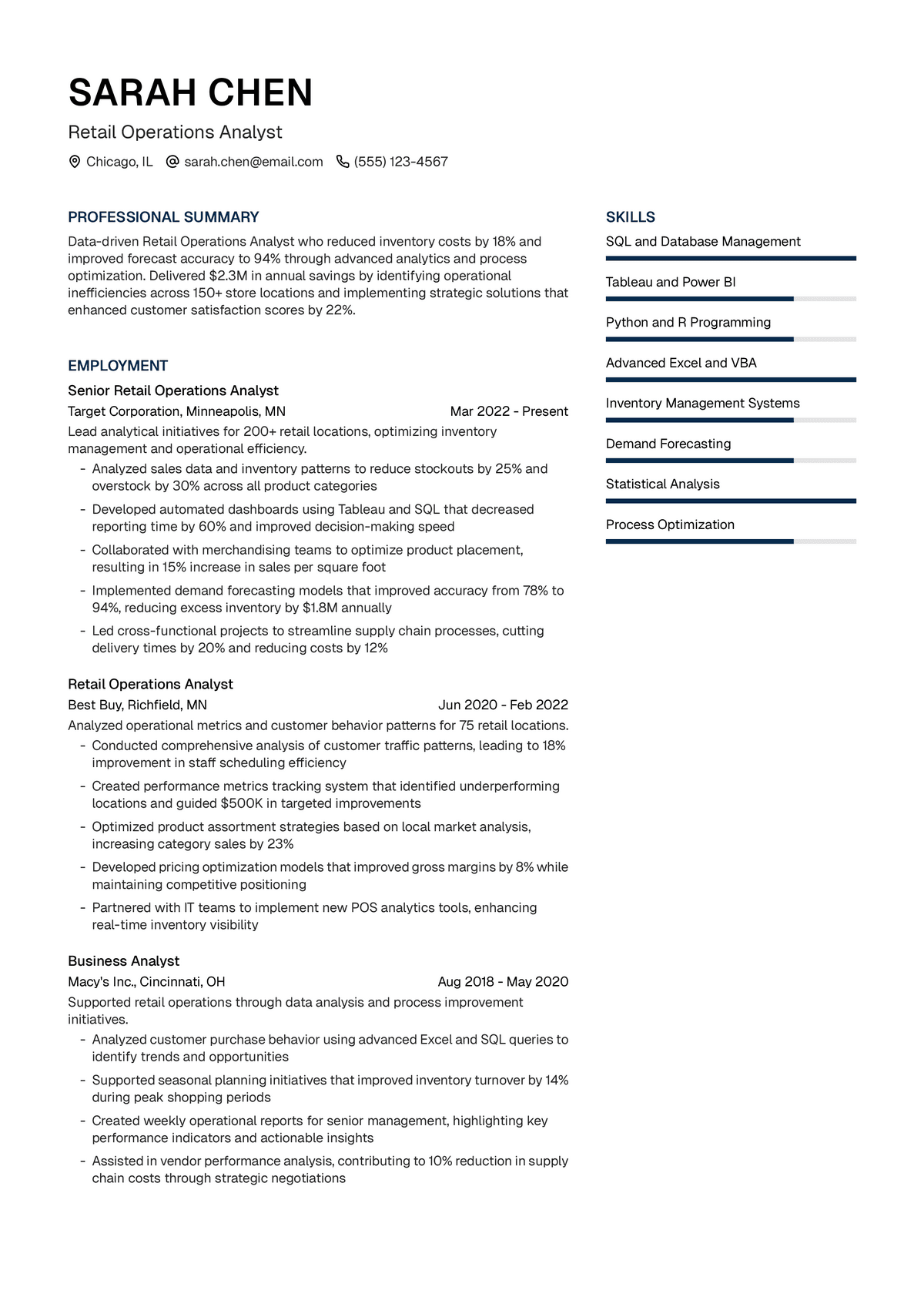 Retail Operations Analyst