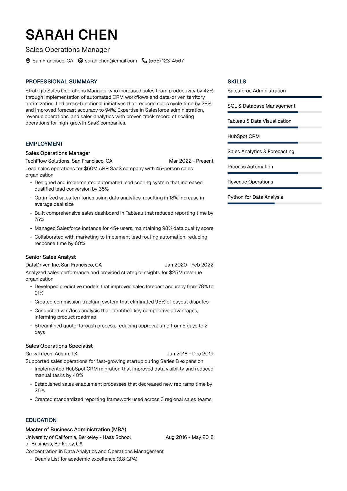 Sales Operations Manager