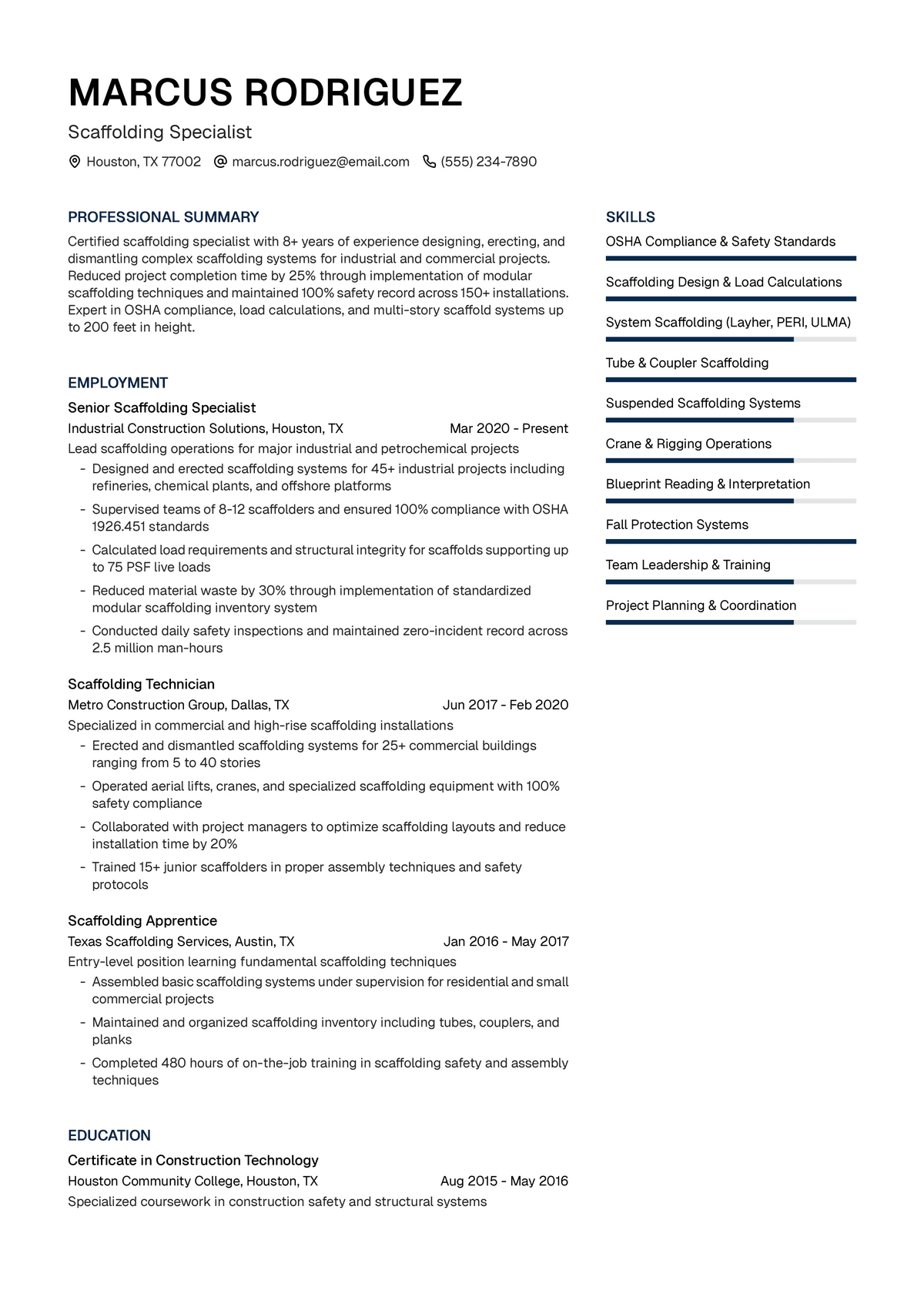 Scaffolding Specialist