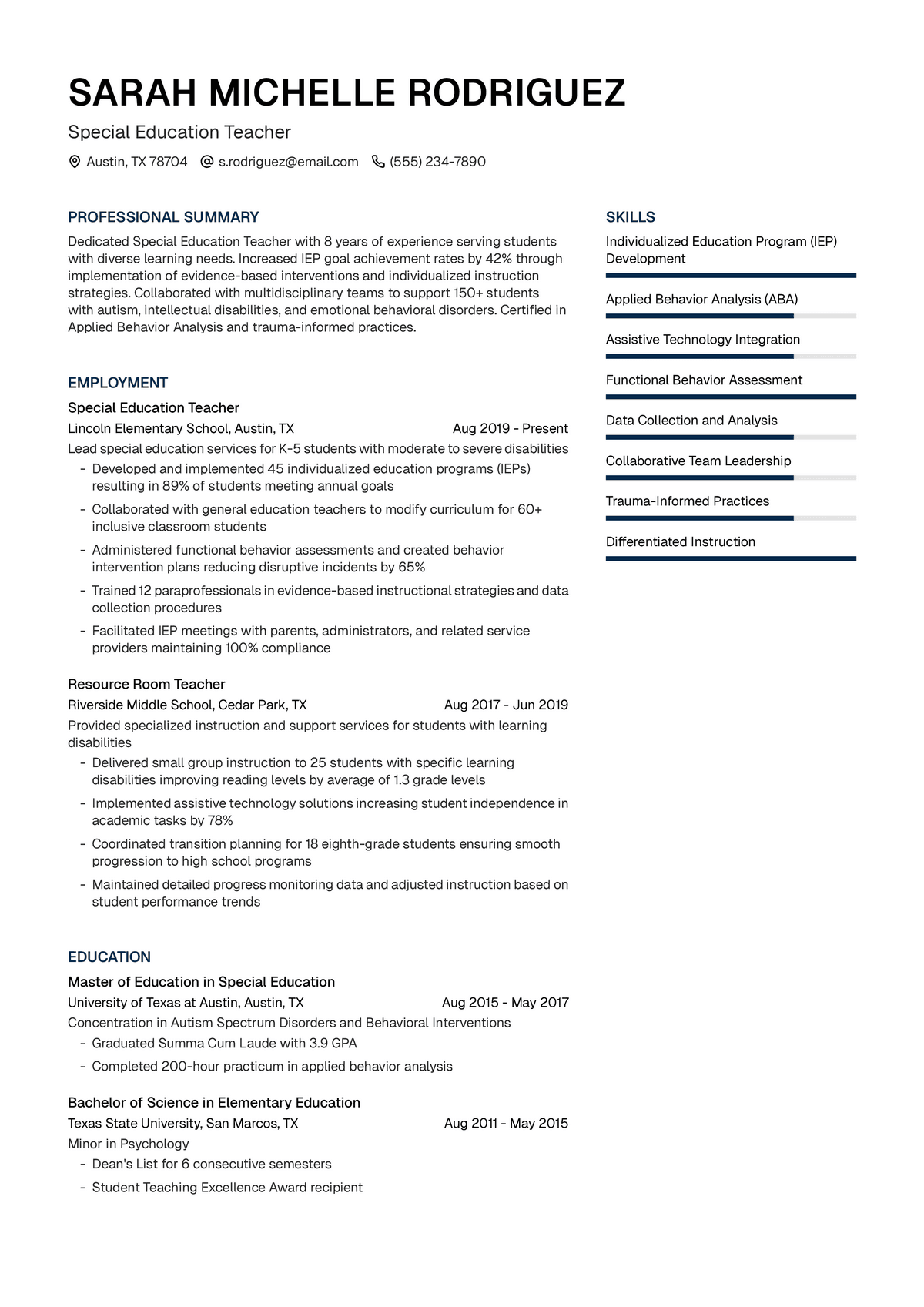 Special Education Teacher