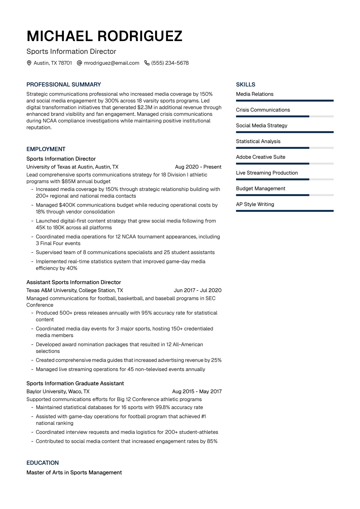 Sports Information Director