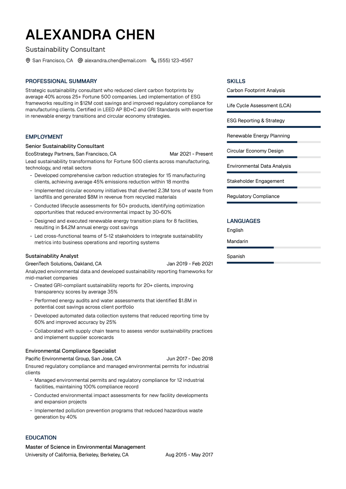 Sustainability Consultant