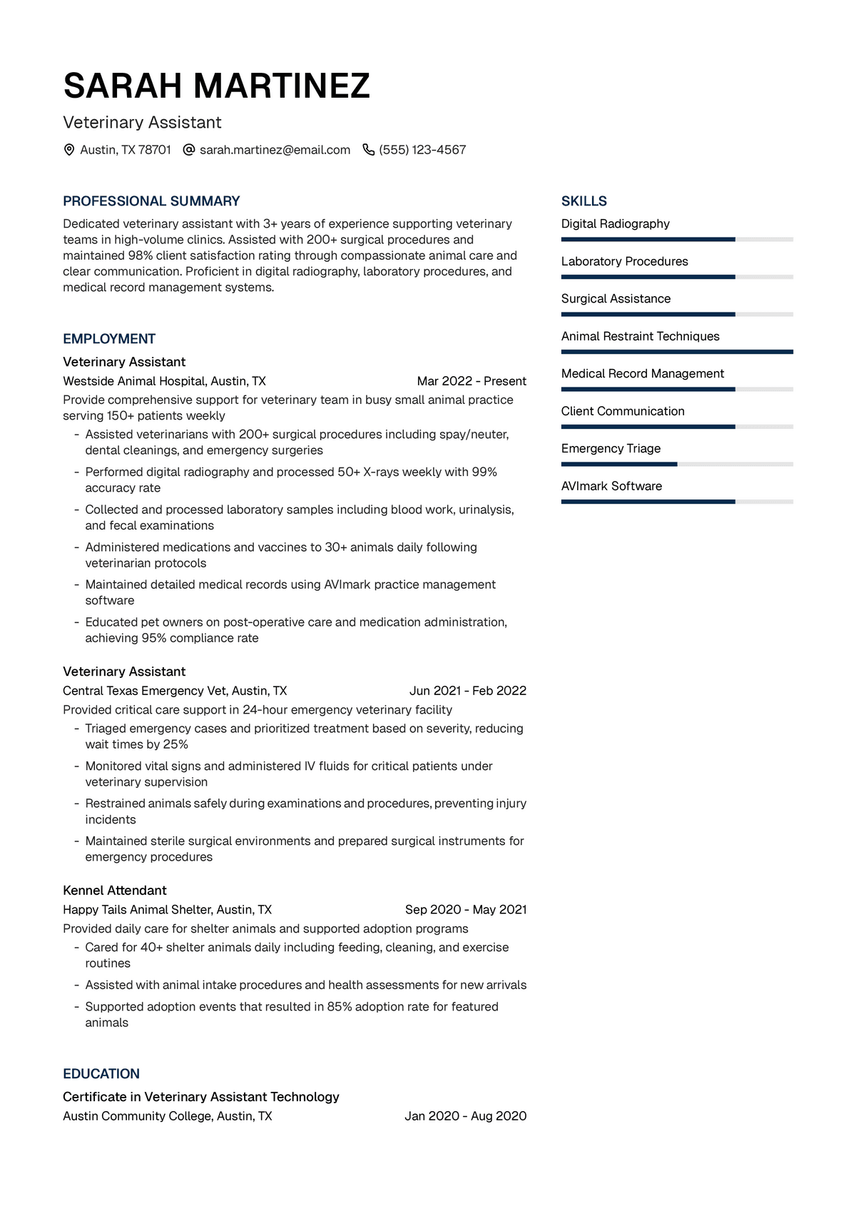 Veterinary Assistant