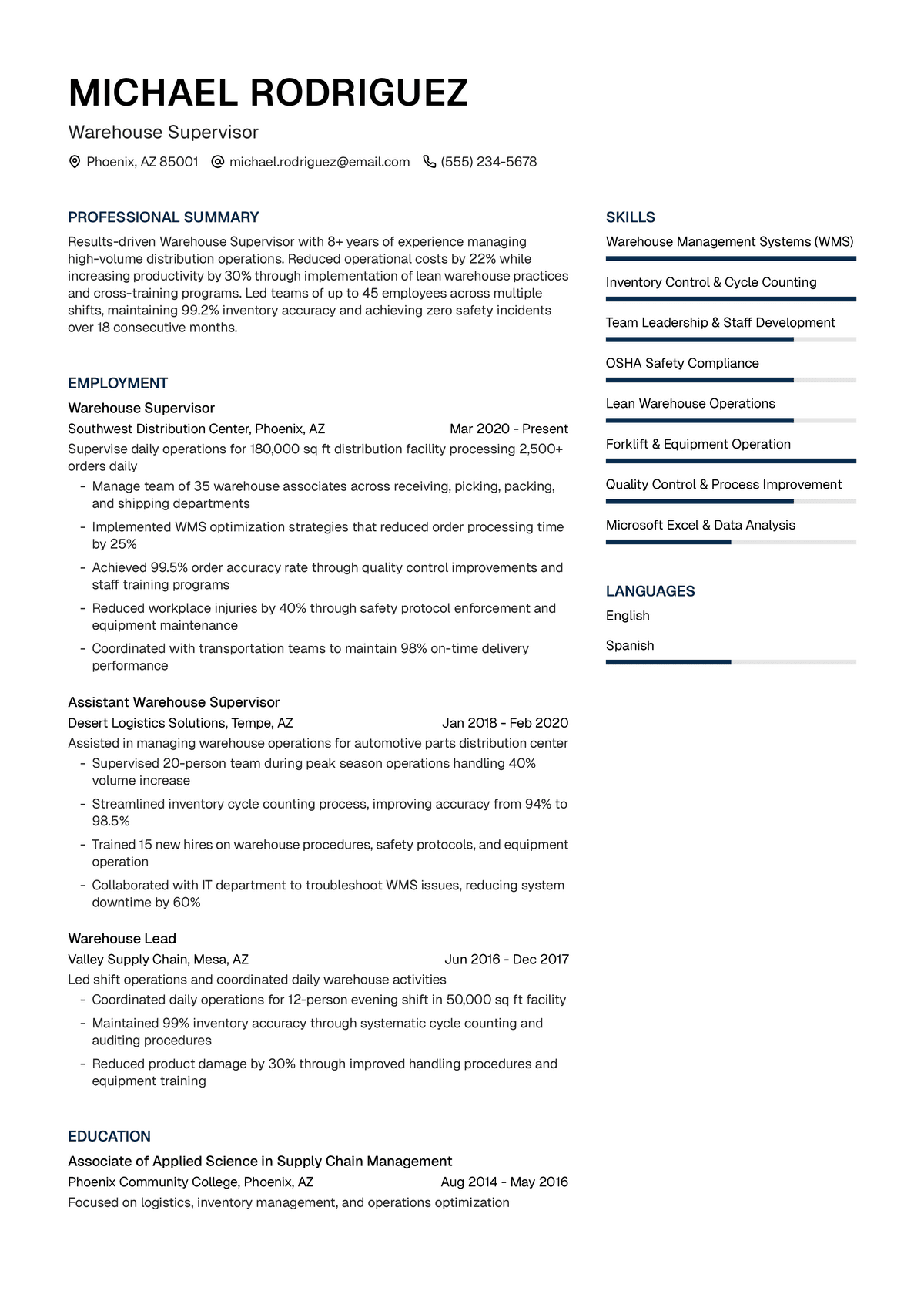 Warehouse Supervisor