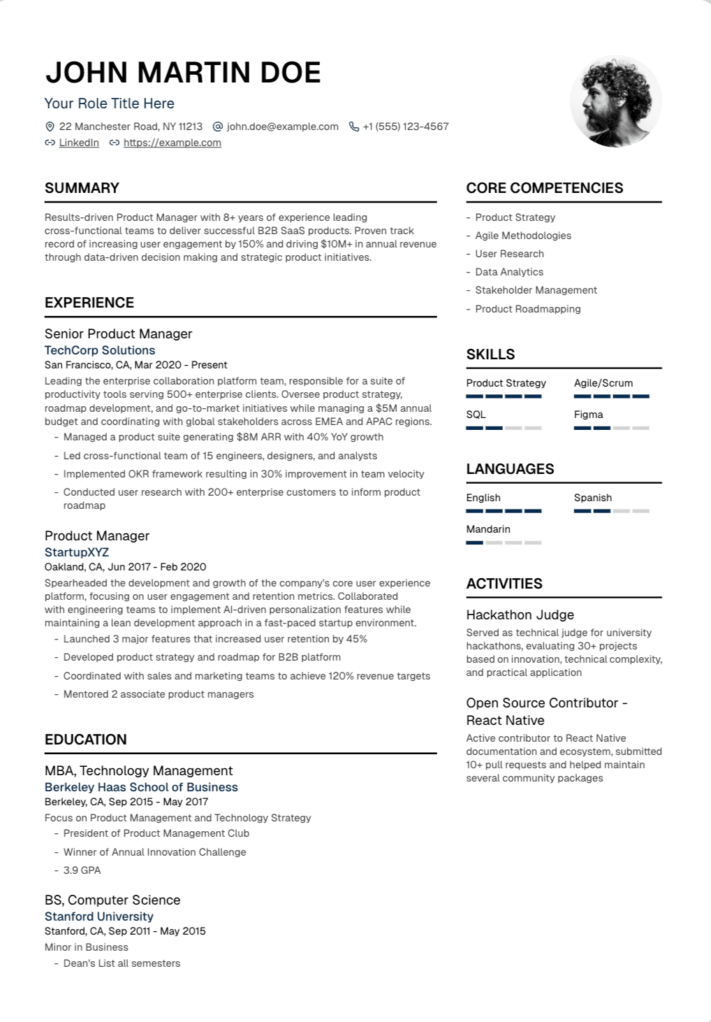 Professional resume with AI detection score analysis