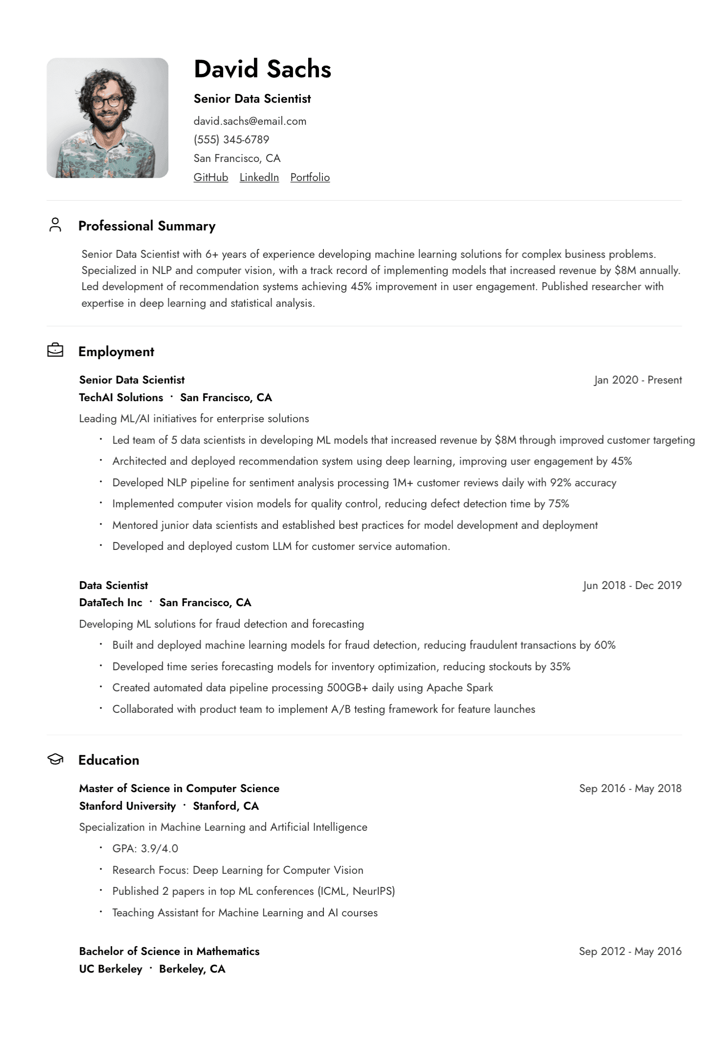 Clean template example