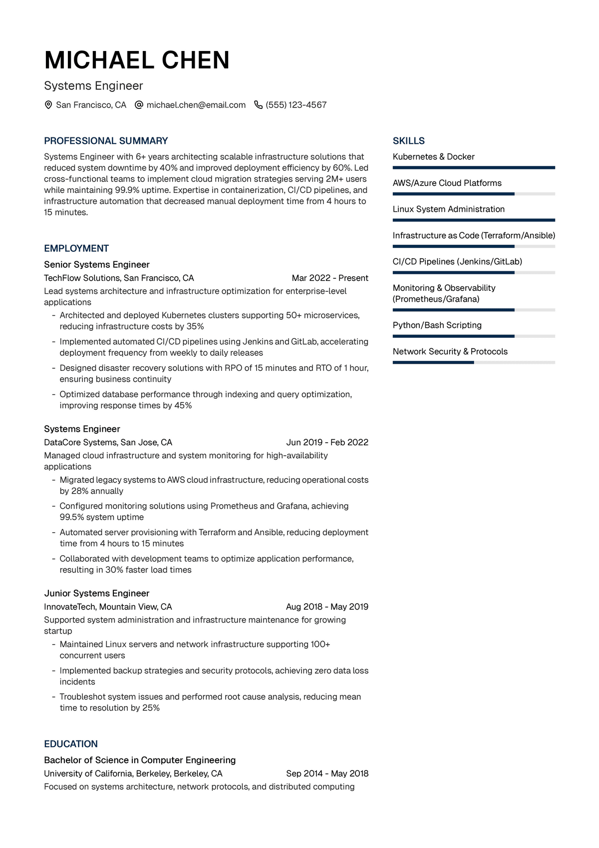 It Systems Engineer Resume Example Systems Engineer Resume Example & Writing Guide | UseResume